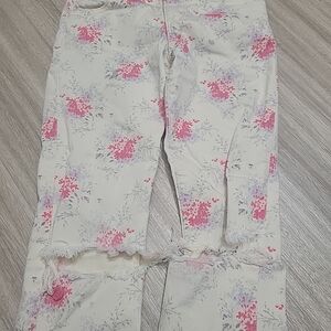 Gap Kids 1969 Super Skinny Floral Print Ripped KneesJeans Size 7 Regular